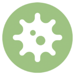 green icon with spiny virus