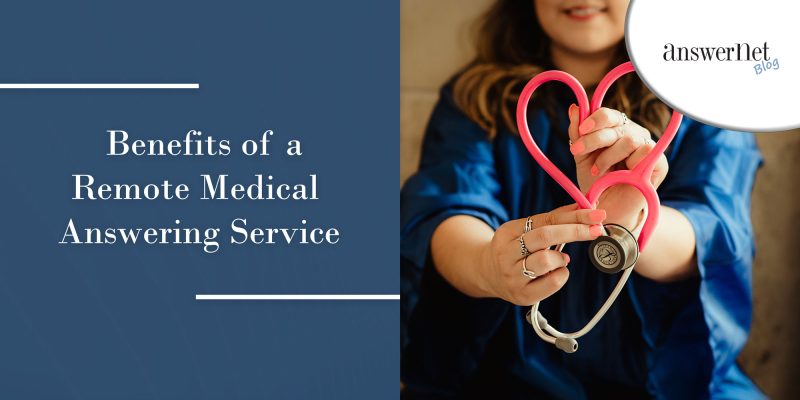 medical answering service - nurse holding stethoscope in heart formation